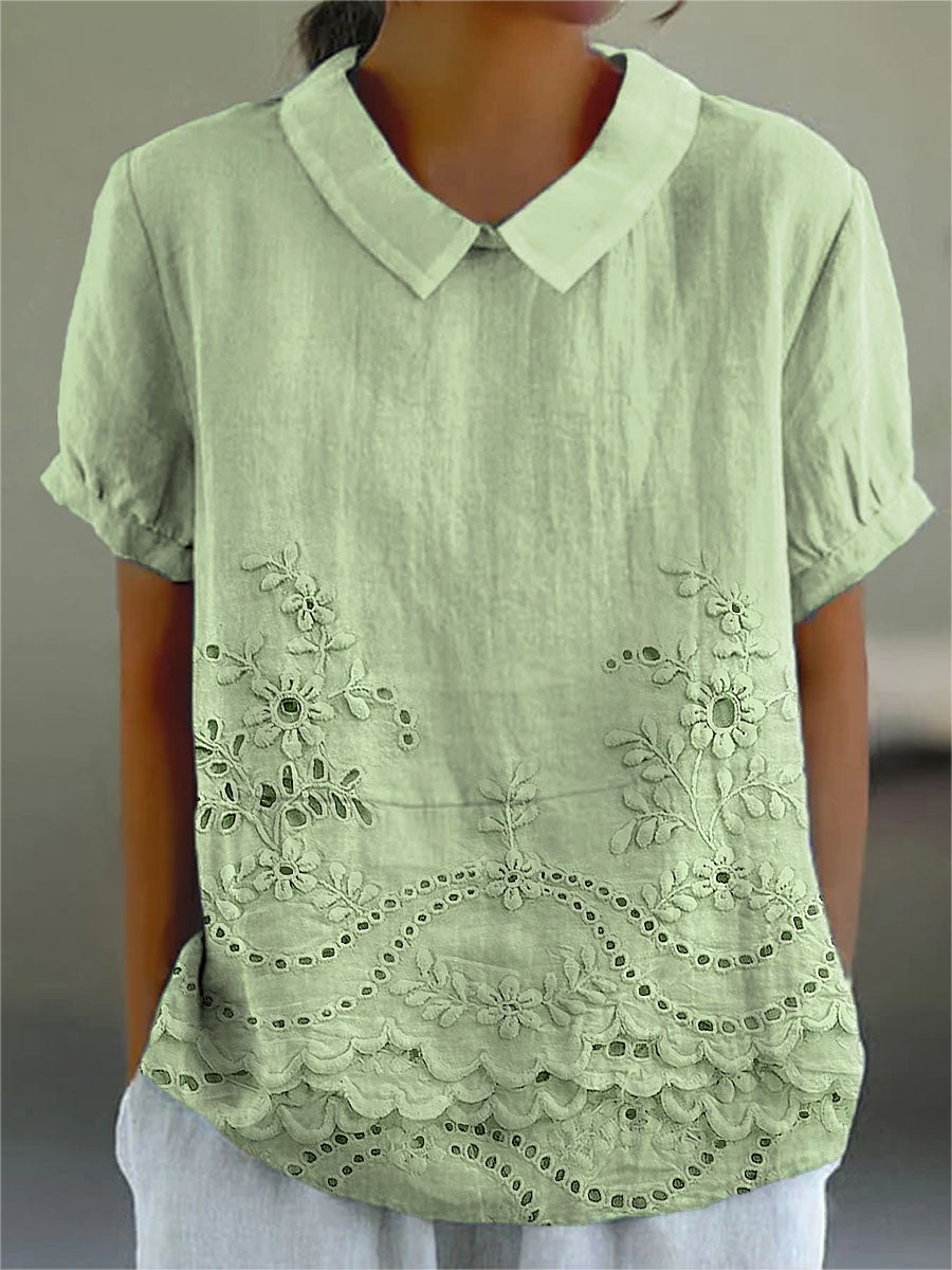 Lily | Camicia con Ricamo di Fiori