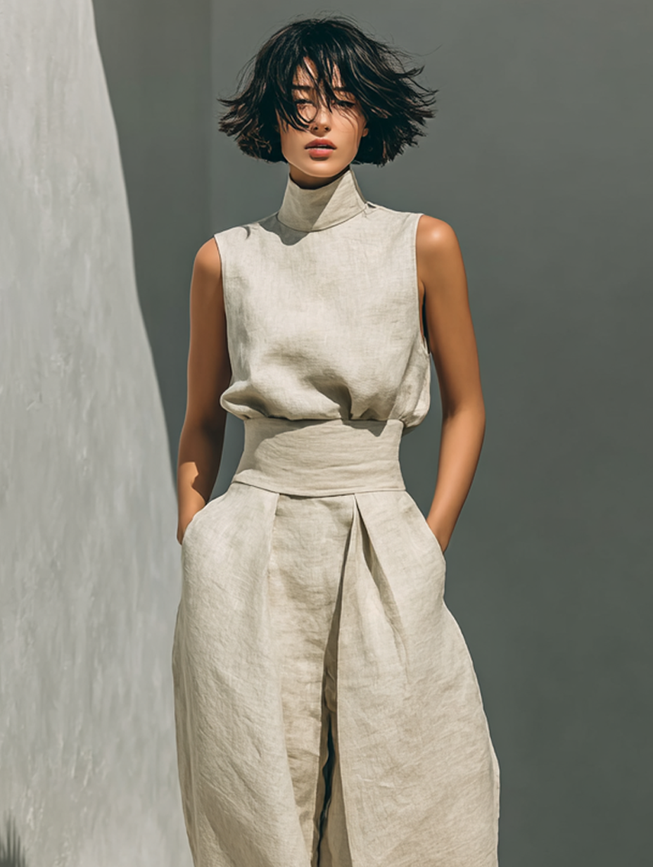 Venancia™ | Completo Minimalista Top e Pantalone Largo