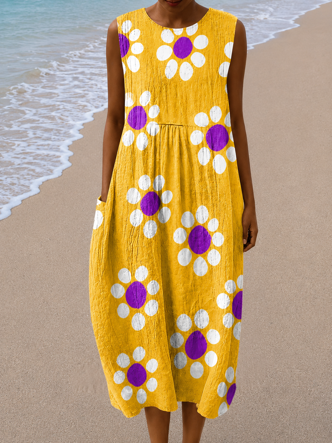 Lily | Abito Midi Senza Maniche con Vestibilità Relaxed per Donna