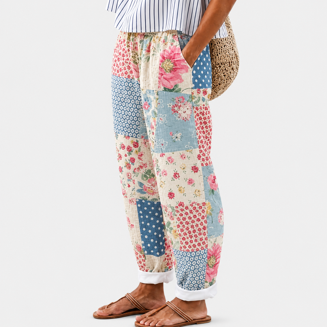 Mukavat Patchwork Vintage -housut