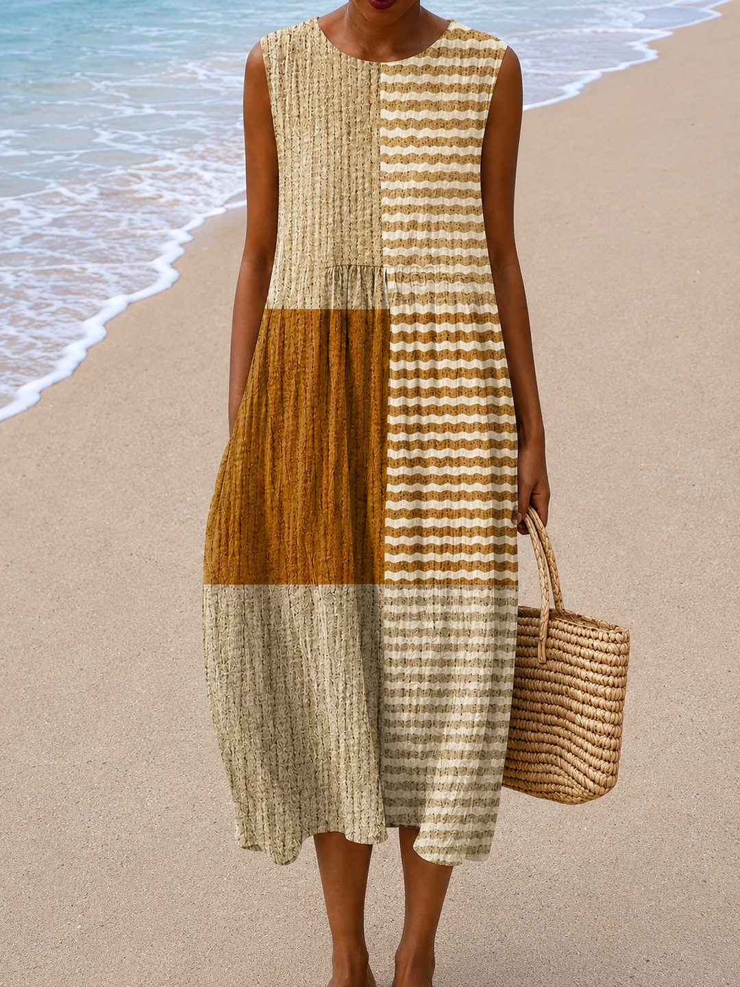 Stella | Abito Midi Senza Maniche Relaxed Fit per Donna