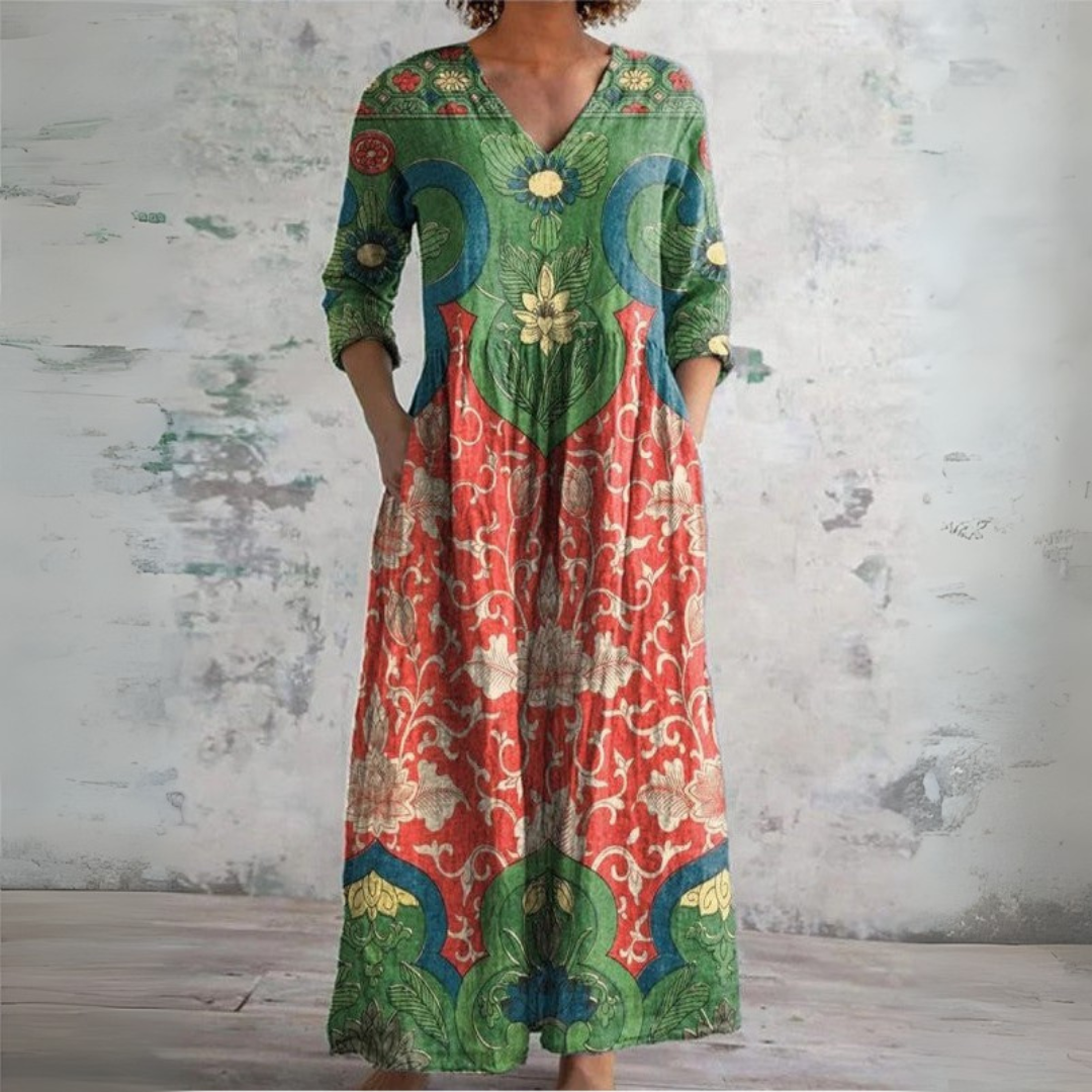 Judith - Abito Maxi Floreale Vintage
