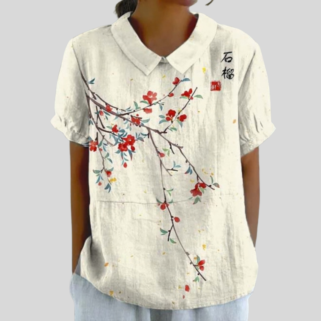 Suzanne | Blusa Floreale Minimalista