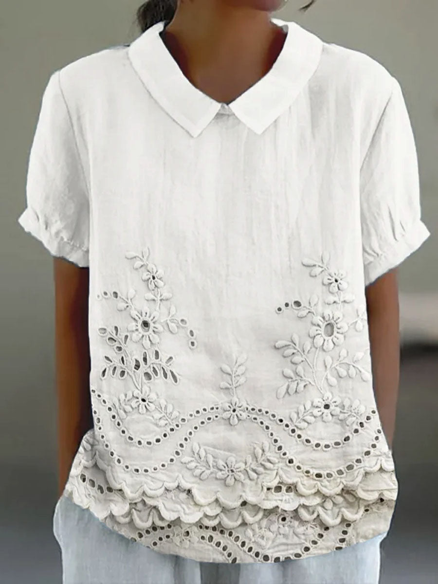 Lily | Camicia con Ricamo di Fiori