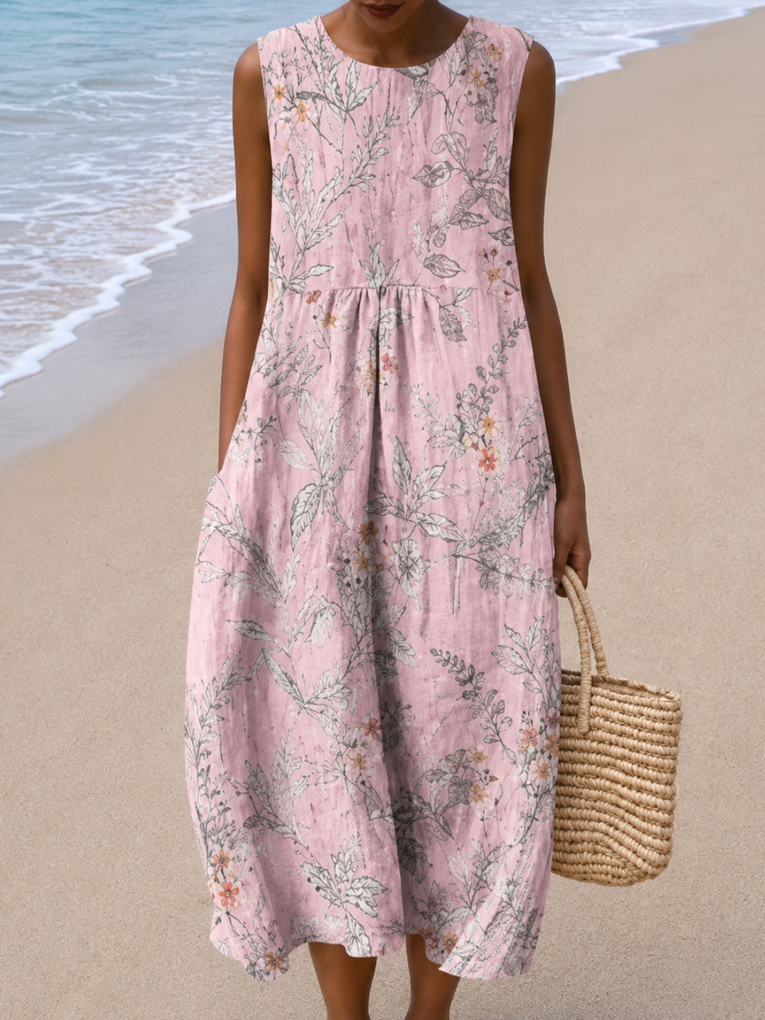 Brooklyn - Abito Midi Senza Maniche Relaxed Fit per Donna