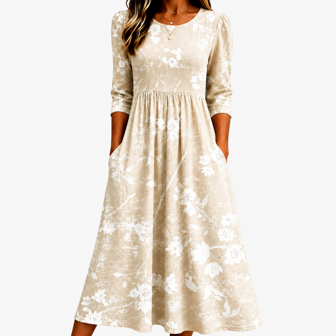Alicia | Abito Midi Giornaliero Soft Meadow Blossom