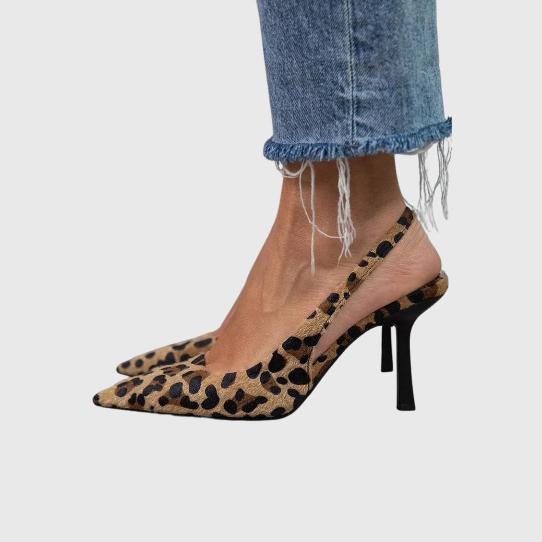 Isabriella | Naisten Leopardi Kuvioinen Slingback Korkokengät