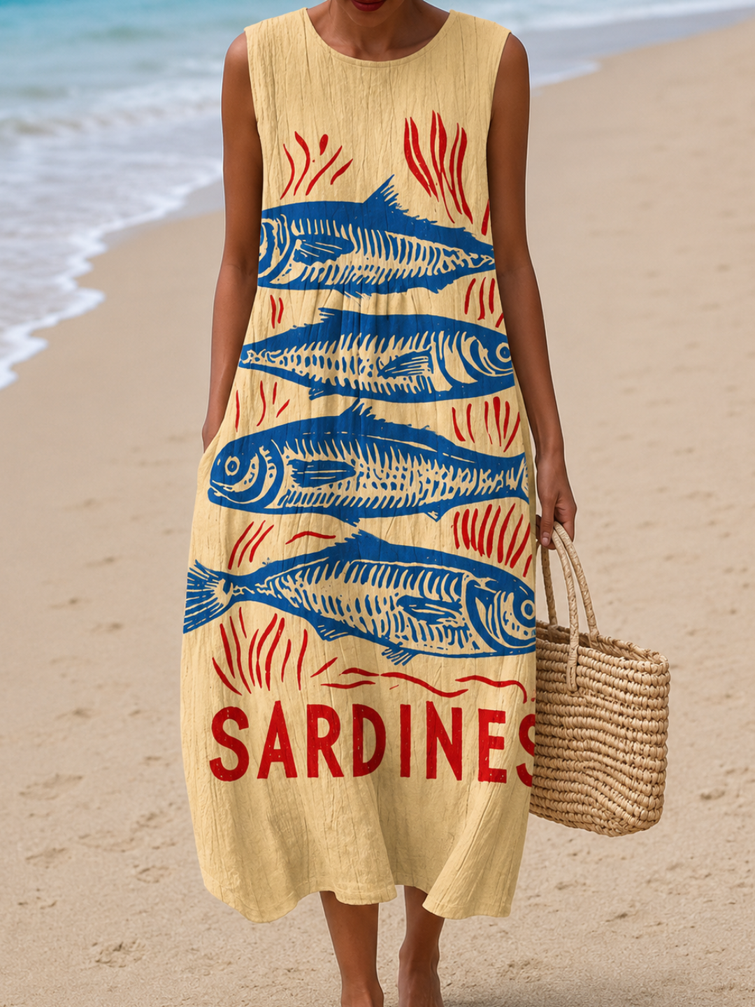 Katherine | Abito Midi Senza Maniche con Vestibilità Relaxed per Donna