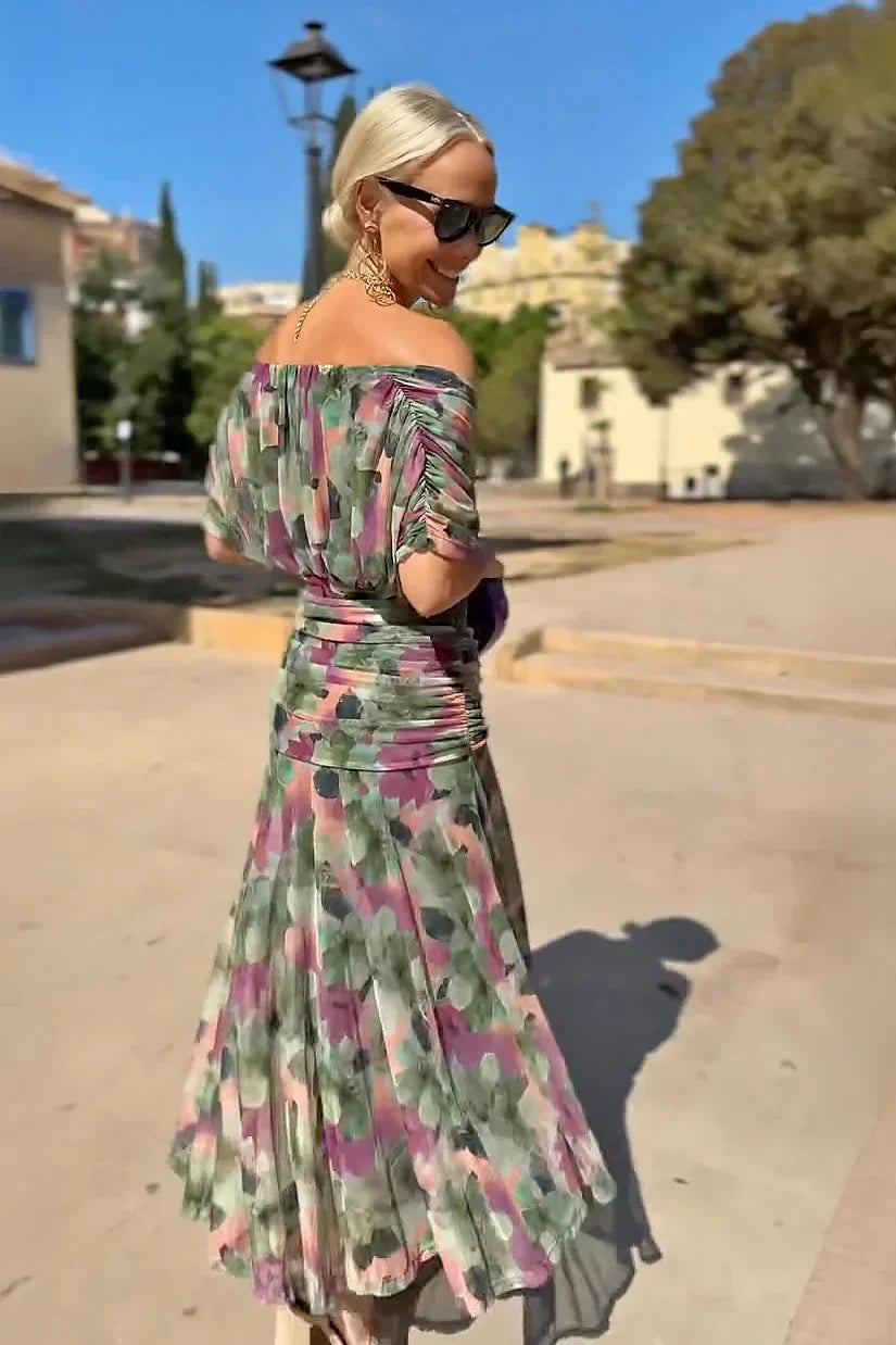 Eloísa™ | Abito Lungo Floreale in Chiffon