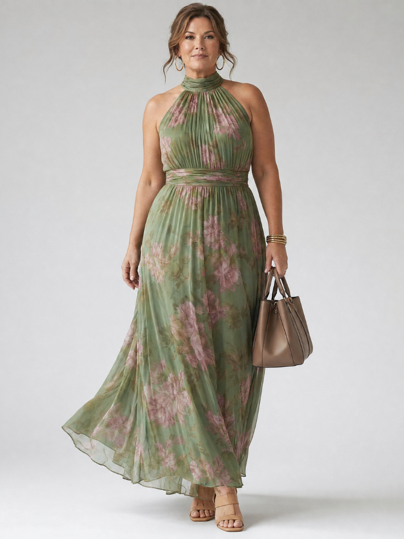 Mirelle | Kootut Halterneck Midi Mekko