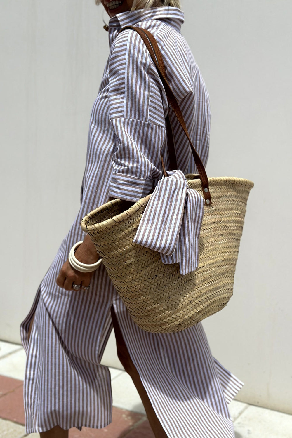 Sophia - Abito Camicia a Righe Senza Tempo con Elegante Comfort