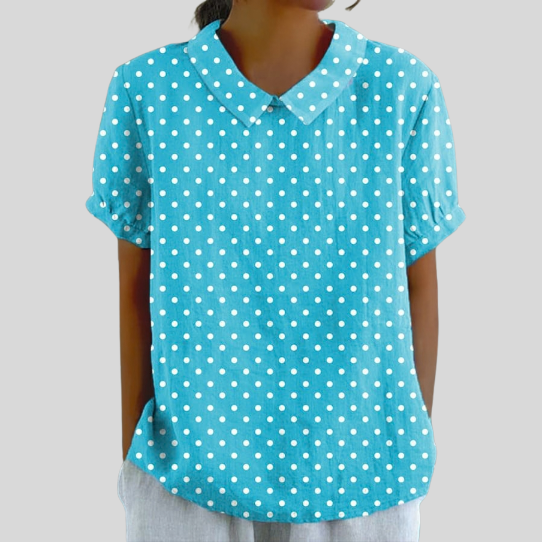 Lucette | Blusa Pois Turchese