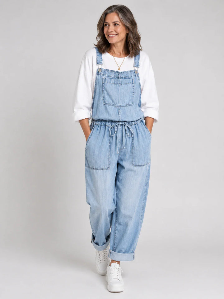 Leocadia™ | Salopette in denim ampia con bretelle