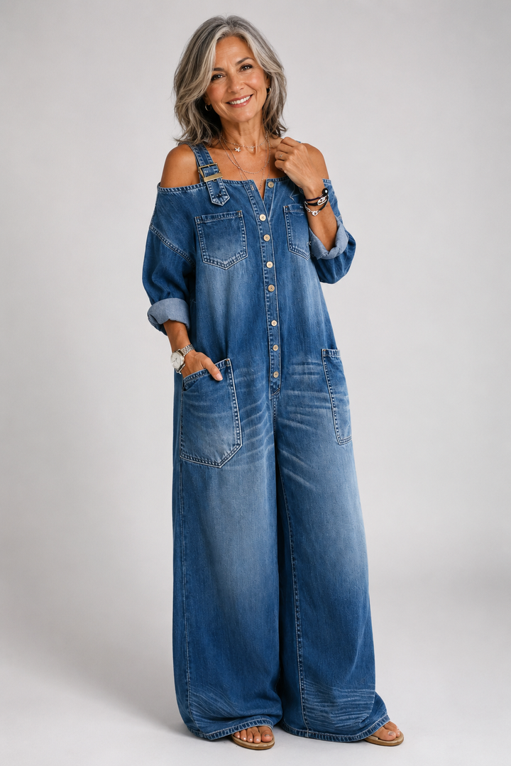 Ludovina™ | Camicia di jeans oversize a maniche lunghe