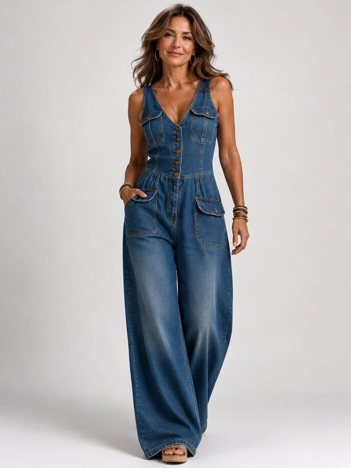 Trinidad™ | Peto largo in denim con gambe ampie