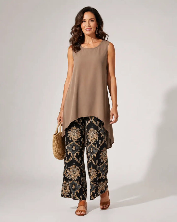 Tránsito™ | Completo Boho Tunica e Pantaloni Larghi