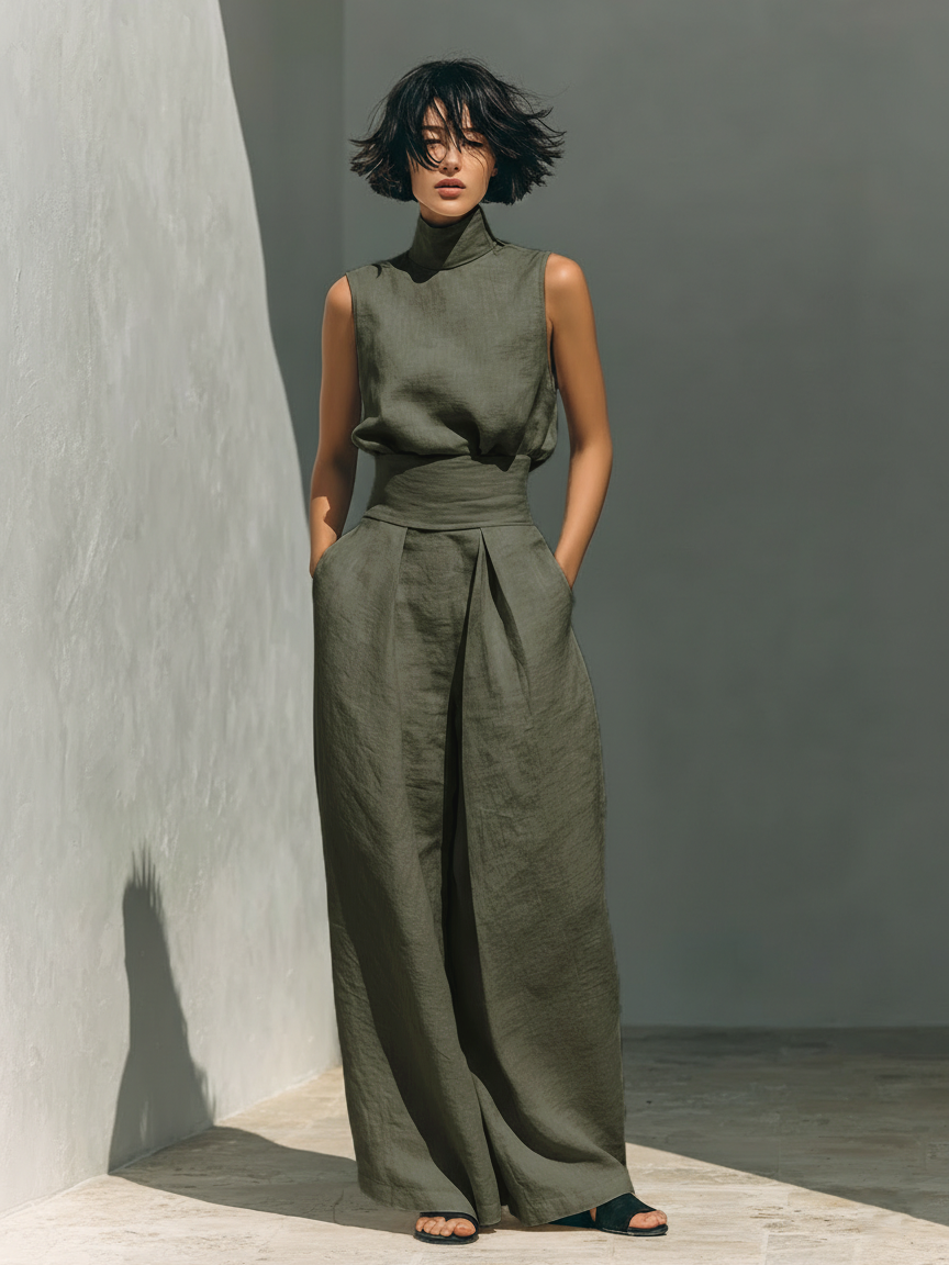 Venancia™ | Completo Minimalista Top e Pantalone Largo