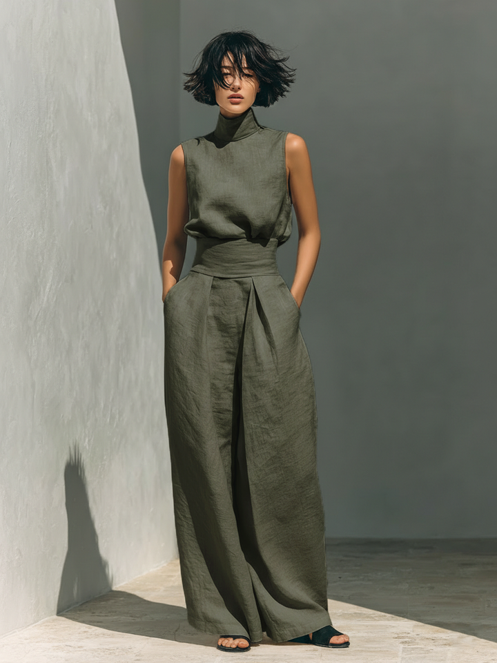 Venancia™ | Completo Minimalista Top e Pantalone Largo
