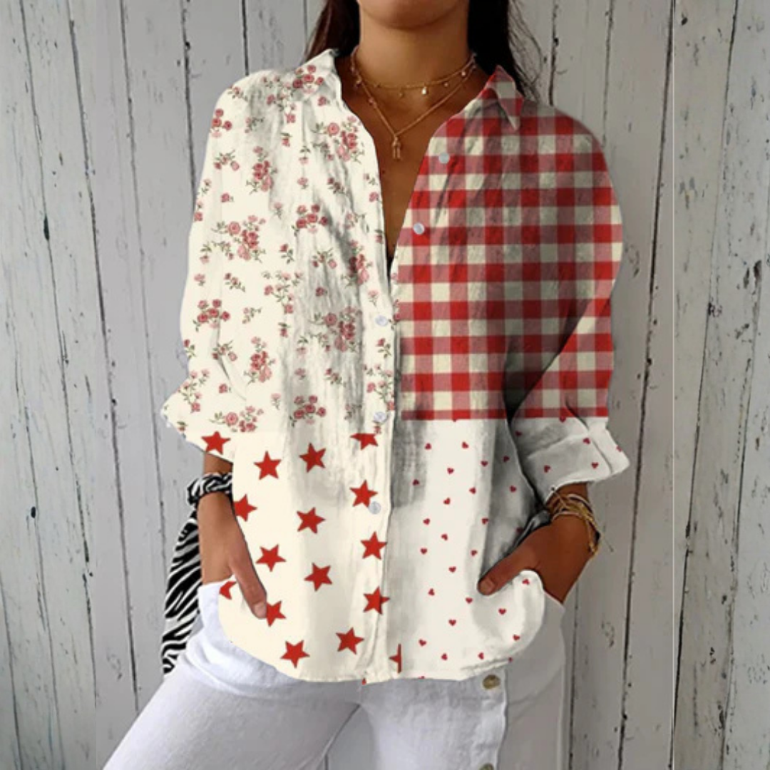 Heather™ | Blusa Patchwork Country