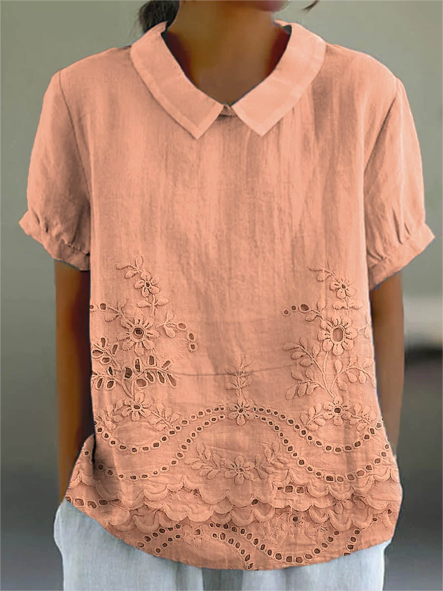 Lily | Camicia con Ricamo di Fiori