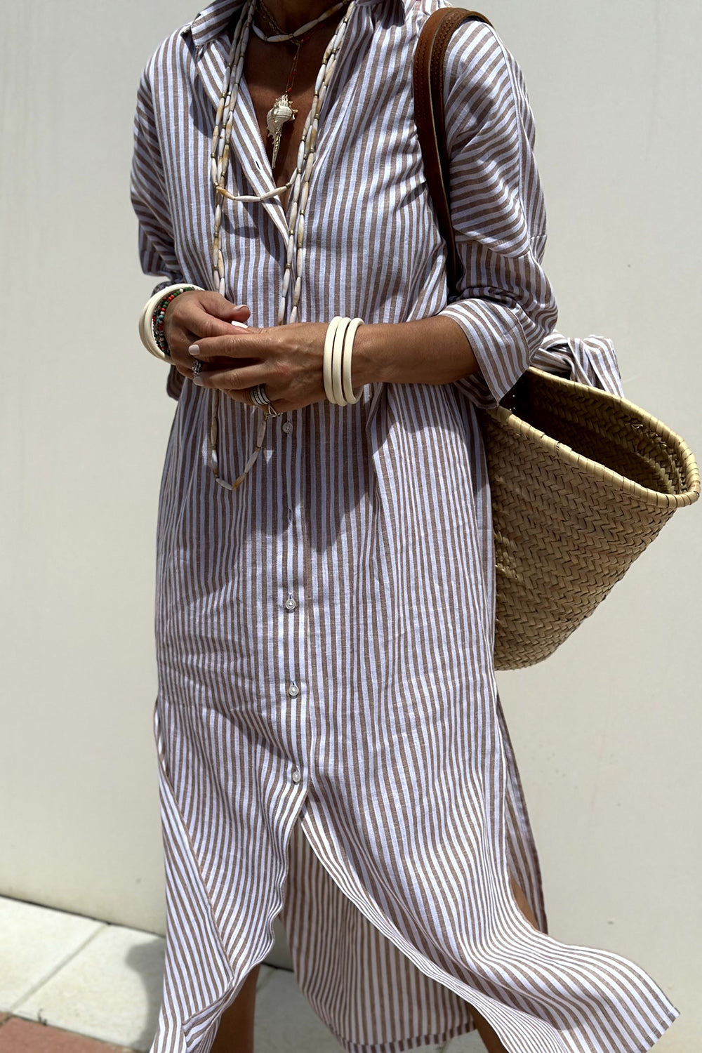 Sophia - Abito Camicia a Righe Senza Tempo con Elegante Comfort