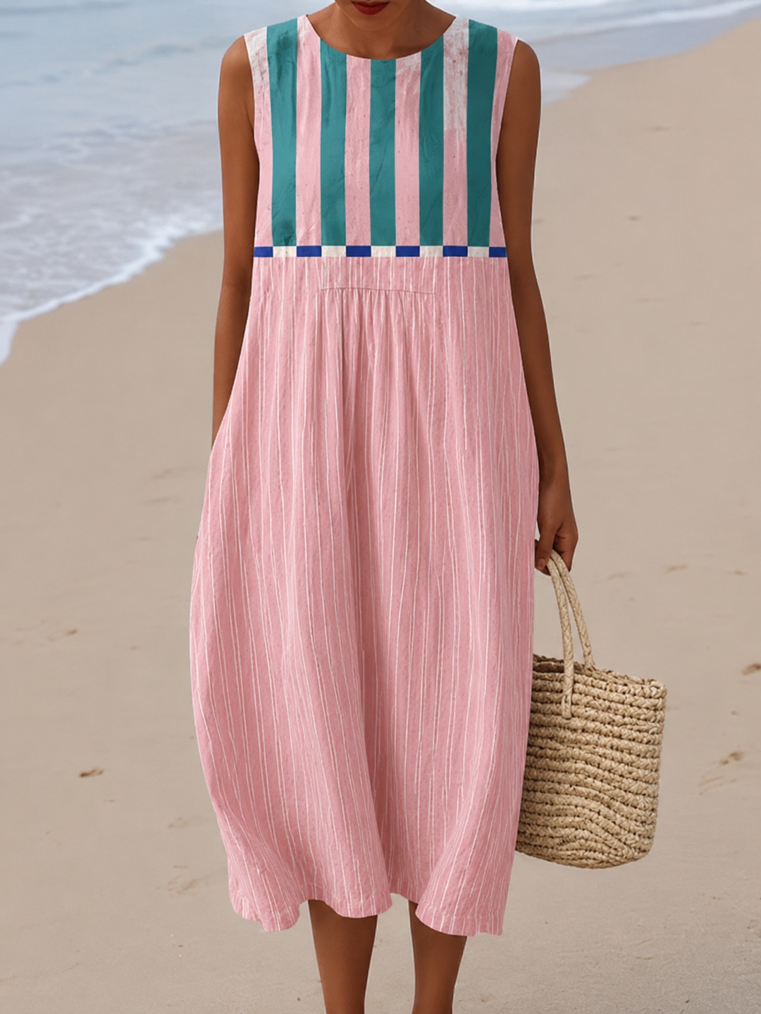 Lily™ -  Abito Midi Pastel a Righe