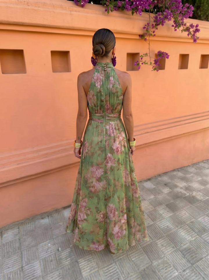 Florencia™ | Abito Lungo Floreale con Scollatura Bassa