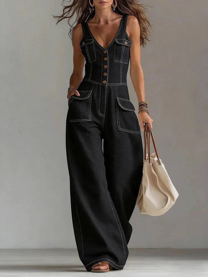 Trinidad™ | Peto largo in denim con gambe ampie