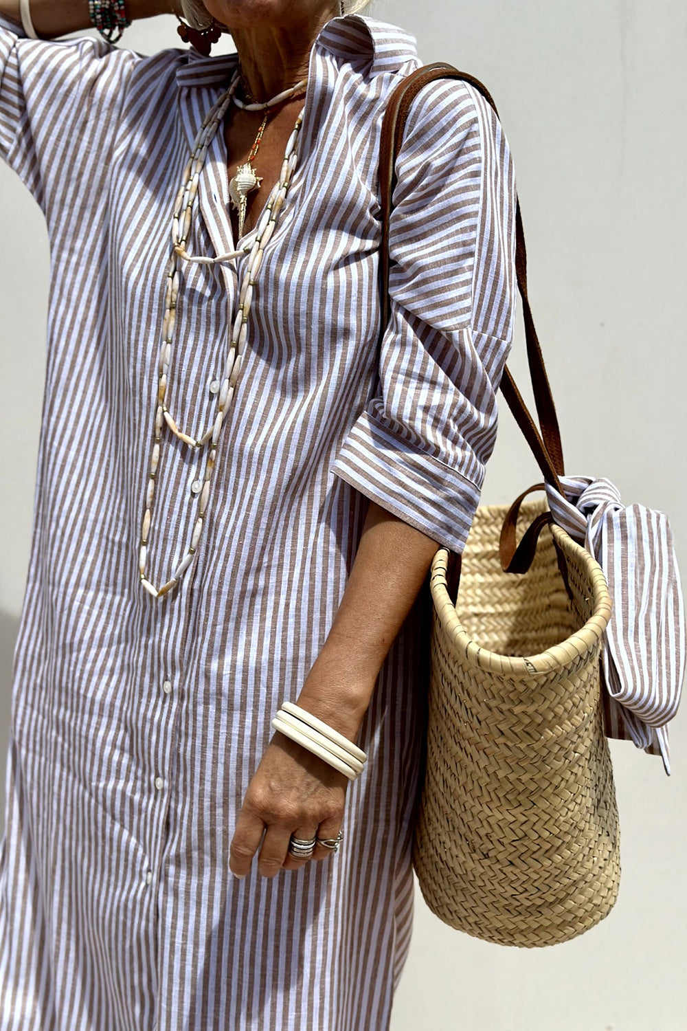 Sophia - Abito Camicia a Righe Senza Tempo con Elegante Comfort