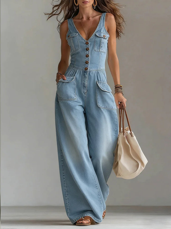 Trinidad™ | Peto largo in denim con gambe ampie