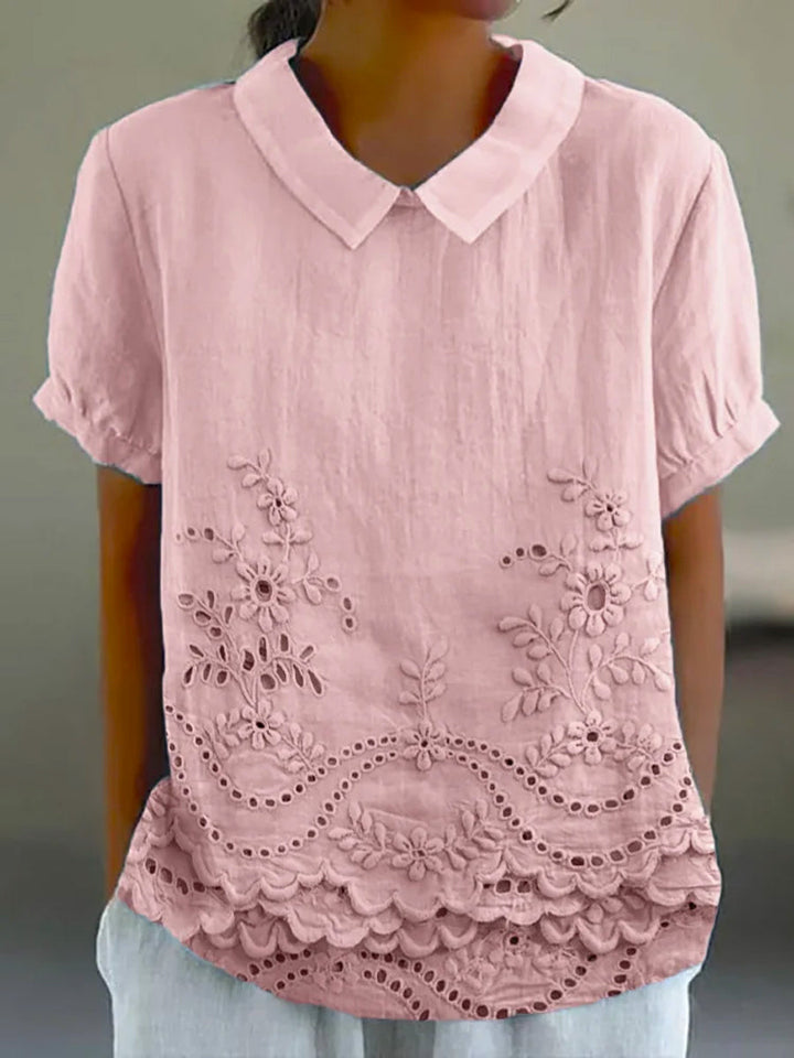 Lily | Camicia con Ricamo di Fiori